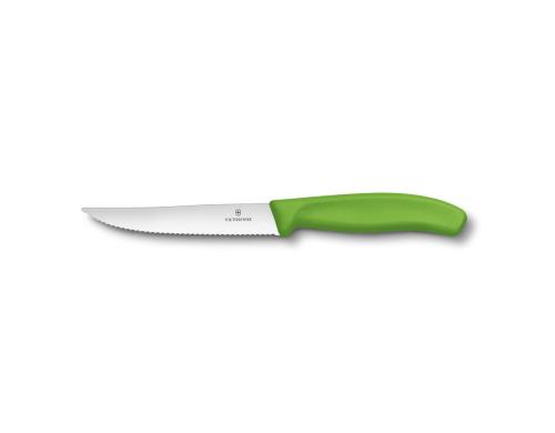 Victorinox Steak-, Pizzamesser, grün Wellenschliff, 12 cm