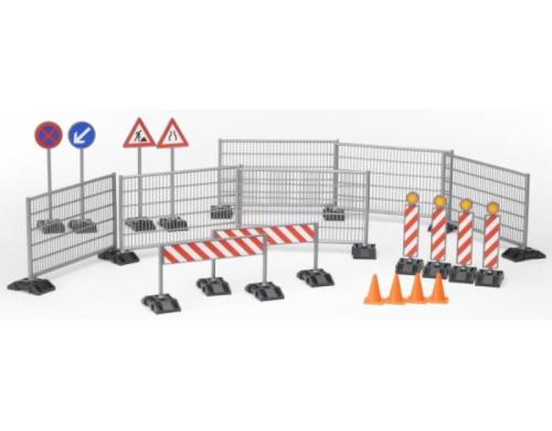 Bruder Spielwaren Zubehör Baustellenset Zäune, Schilder und Pilonen