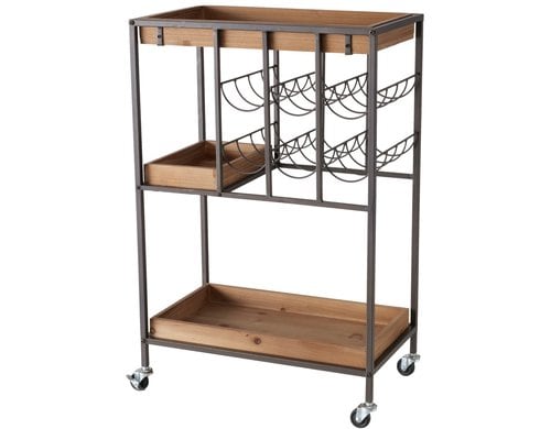 Boltze Bartrolley Minola Metall, MDF Holz, CN, L:50,B:30,H:78cm