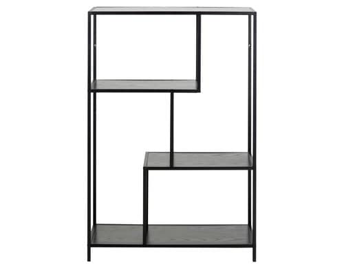 AC Design Regal Seaford MDF/Stahl, 77x35x114 cm, Schwarz