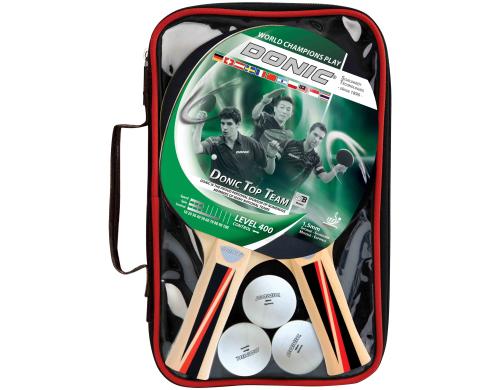 DONIC Schildkröt Top Team 400 Spielset 2x Schläger, 3x Bälle