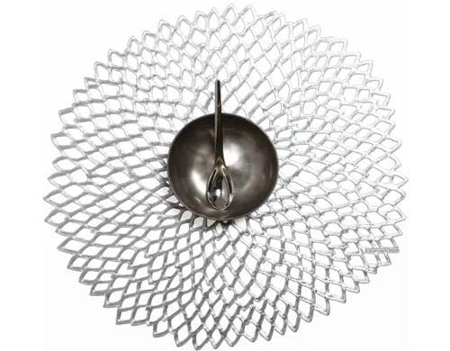 Chilewich Tischset Dahlia 1 Stück Silver, Round 36 × 39 cm 