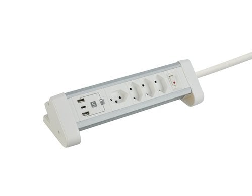 ALU DESKTOP 4xT13 / 1x USB-C / 2x USB-A /ws 4xT13 1xUSB-C 2xUSB-A 3.4A PD20W 2mZL ws
