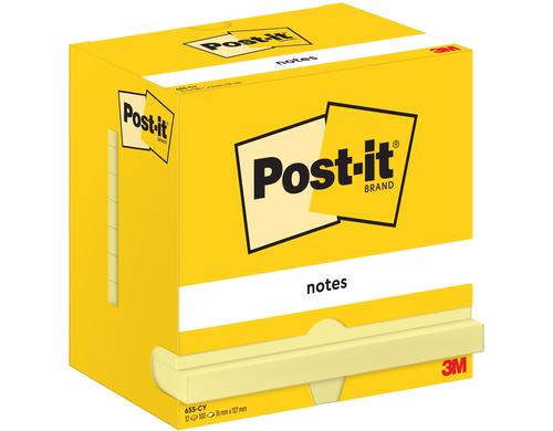 3M Post-it Haftnotizen, gelb 12 Blocks à 100 Blatt, 127 x 76mm