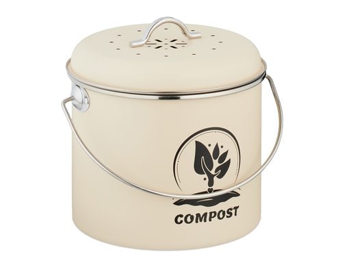 relaxdays Komposteimer 3.5 Liter, Beige