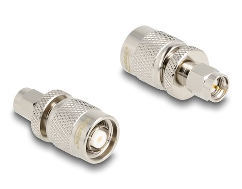 Delock Adapter RP-TNC Stecker > SMA Stecker 50 Ohm Messing vergoldet / vernickelt