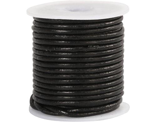 Creativ Company Lederband Stärke: 2 mm, Schwarz, 10m