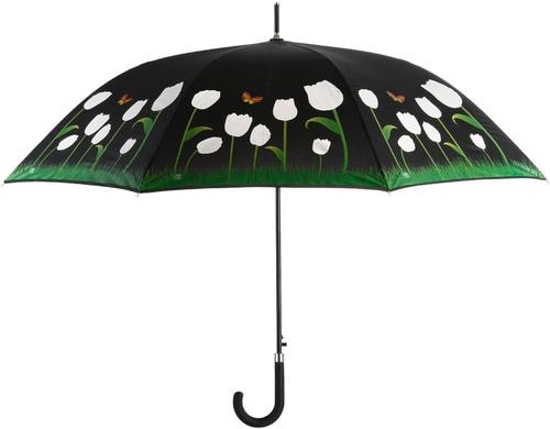 Esschert Design Regenschirm Tulpen schwarz/farbverändernd, 116.5x91.2 cm (DxH)