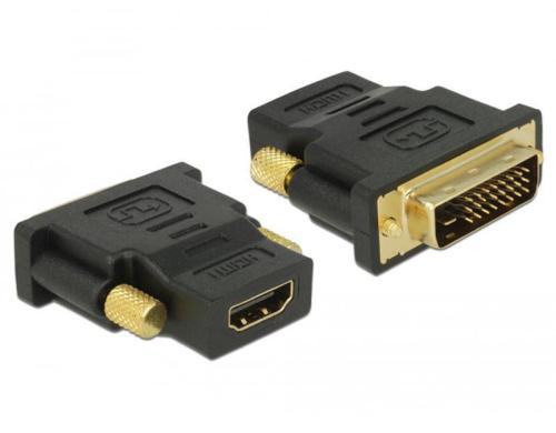 Adapter DVI-D Stecker auf HDMI Buchse Duallink 24+1, schwarz, vergoldet