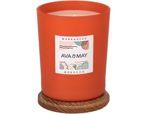 AVA & MAY Duftkerze Marrakesh 8x8x10 cm, 100% Sojawachs, 40h Brenndauer