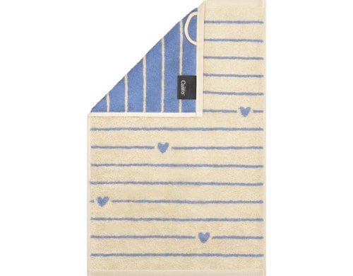 Cawö Gästetuch Heart Beats blau 30 x 50