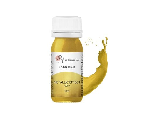 Wenburg Lebensmittelfarbe Metall Gold 18ml Zuckerfrei, flüssig, hochkonzentriert