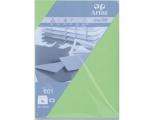 Artoz Couvert 1001 C5 100gm2, birkengrün, 5 Stück