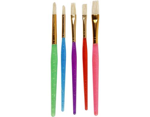 Creativ Company Borstenpinsel Kinder 5 Stück, 8 + 12 + 18