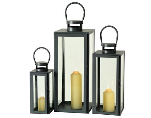 Boltze Laterne Arana 3-teiliges Set, Anthrazit