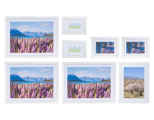 COCON Bilderrahmen Set à 8, weiss MDF, Kunststoff Abdeckung