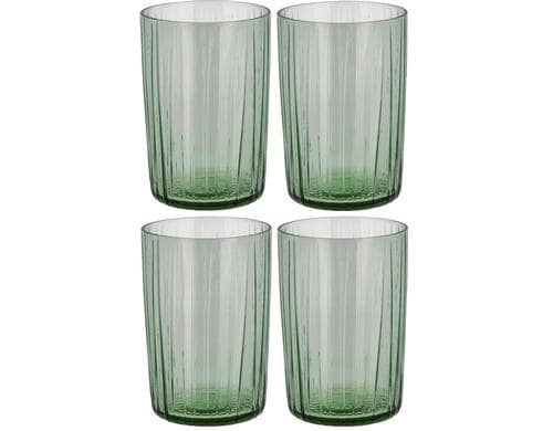 Bitz Trinkglas Kusintha 280ml Green 4er Set 4er Set, grün, D: 7cm, Glas