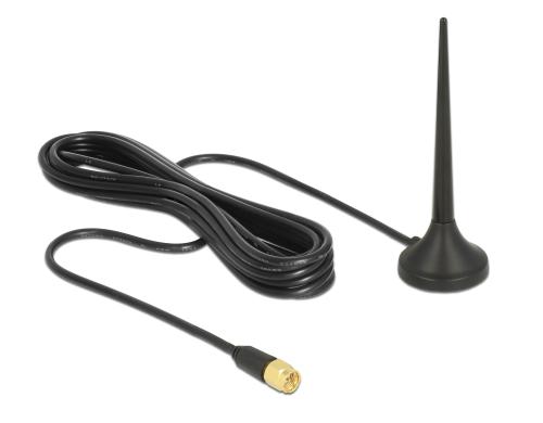 Delock LTE & LoRa Antenne,3dBi, Magnetfuss SMA Anschluss für 0.8 bis 2.4Ghz, 2m Kabel