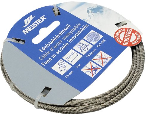 Edelstahldrahtseil 2.5mm/6x7-WC/5m Ring à 5m