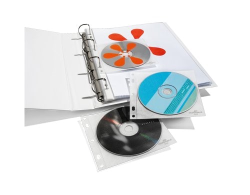 Durable CD/DVD Zeigetaschen, 10 Stk für 1 CD/DVD mit Booklet od. 2 CD/DVD