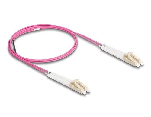 Delock LWL Duplex Patchkabel, OM4, 1m Multimode 50/125µm, LC-LC, Winkelbar