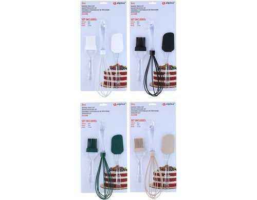 Alpina Kochutensilien Set, 3-teilig assortiert, Silikon
