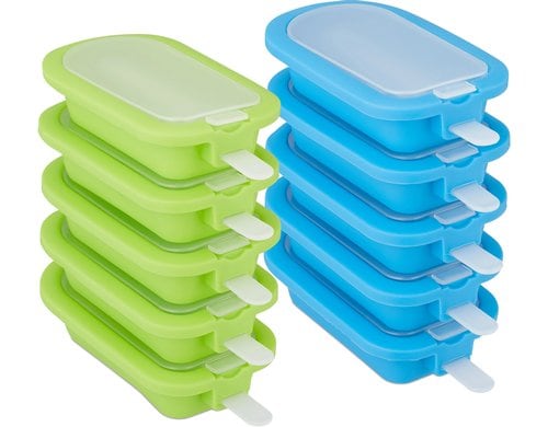 relaxdays Glaceformen 10er Set Silikon, blau/grün