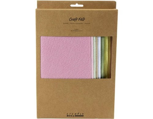 Creativ Company Bastelfilz A4 10 Stück, sortiert, Pastell