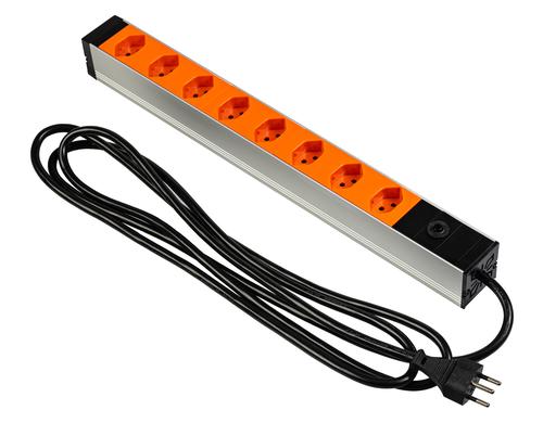 F.power PDU 19 8xT13 3.0m orange H05VV-F 3G1.5, Überlastschutz