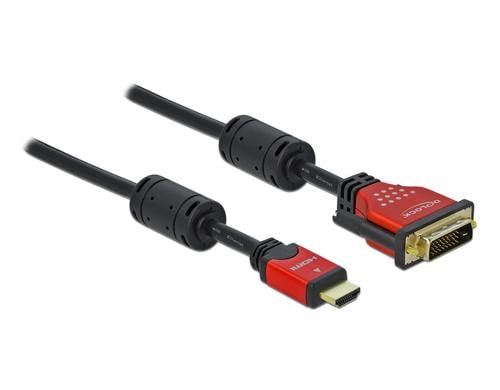 Delock HDMI-A Buchse zu DVI 24+1 Stecker 5m, rot