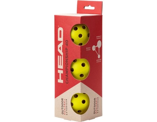 HEAD Pickleball Championship 40 3er-Pack Outdoor, gelb
