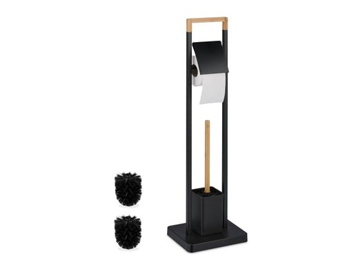 relaxdays WC Garnitur Schwarz/Braun