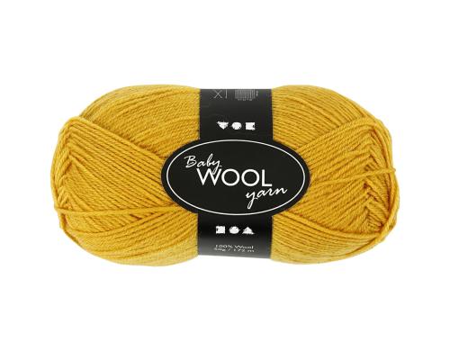 Creativ Company Merinowolle Babygarn L 172 m, 50 g, 14/4, dunkelgelb