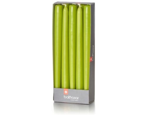 balthasar Etoilekerzen 10 Stück, Lindengrün 2.2x24 cm (DxH), Brenndauer 8h