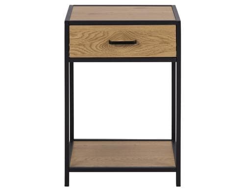 AC Design Nachttisch Seaford Stahl/MDF, 42x35x63 cm, Wildeiche