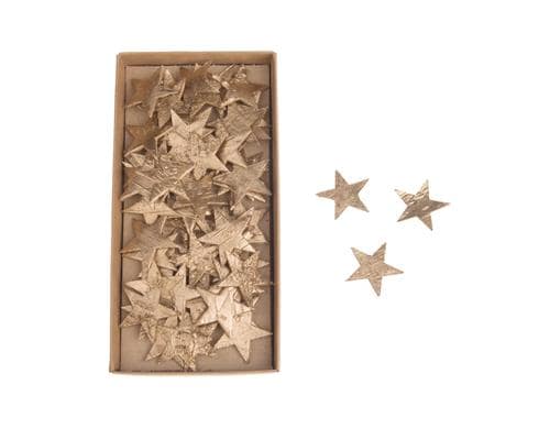 CHALET Birkensterne 4cm 4cm, Birke, ca 60 Stück, Gold
