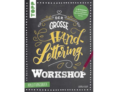 Topp Buch Handlettering Workshop Anleitungsbuch, Übungsbuch, Edding Brushpen
