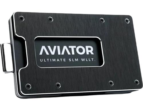 Aviator Wallet SLIDE AirTag brushed black