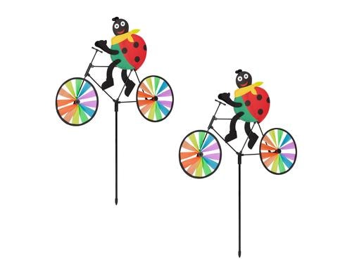 relaxdays Windrad Marienkäfer 2er Set Polyester/Fiber, 75,5 x 52 x 4 cm