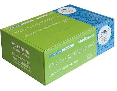Weita Frischhaltefolie WF Premium 45cm 2 Rollen, Doppelbox, PVC