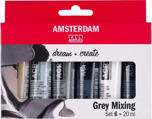 Amsterdam Acrylfarbe Set Grey Mixing 6 Tuben à 20ml