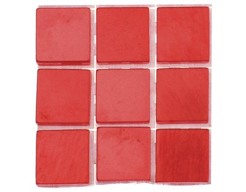 Glorex Mosaiksteine selbstklebend rot 10 x 10 x 2 mm, 63 Stück