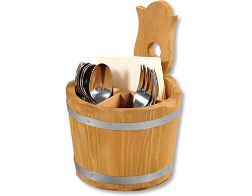 Kesper Besteckbox Kieferholz, Ø 14 cm, Höhe: 20 cm
