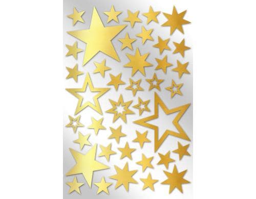 B+C Sticker Metallicsterne gold 1 Blatt pro Packung