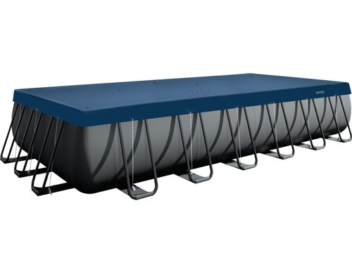 7,32m x 3,66m rechteckige Allwetter-Deluxe PoolabdeckungDunkelblau