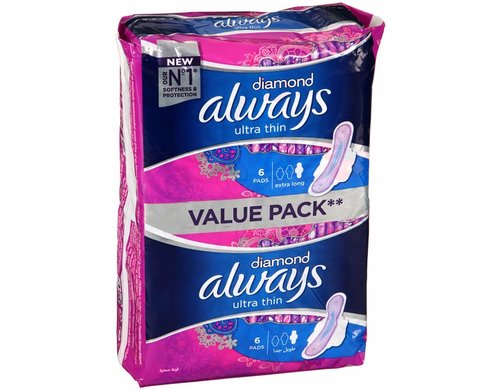 Always Diamond Binden 12 Stück Gr.1 Ultra Thin Extra Long Binden
