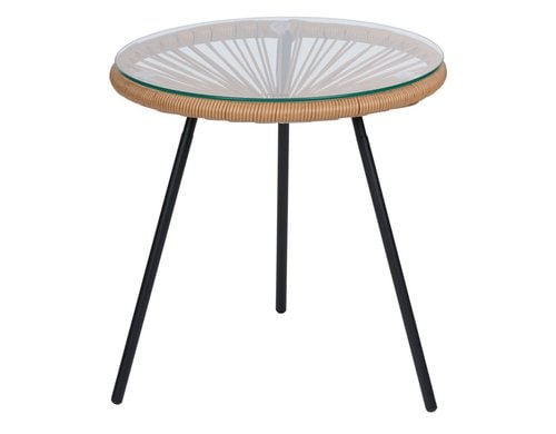 Arti Casa Outdoor-Tisch, Beige 45x45 cm (DxH), Geflochten, Metall