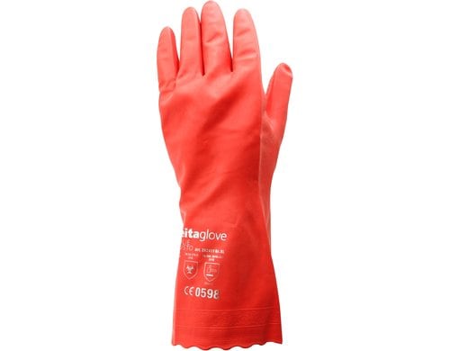 Reinigungshandschuh L, rot rot, vinyl