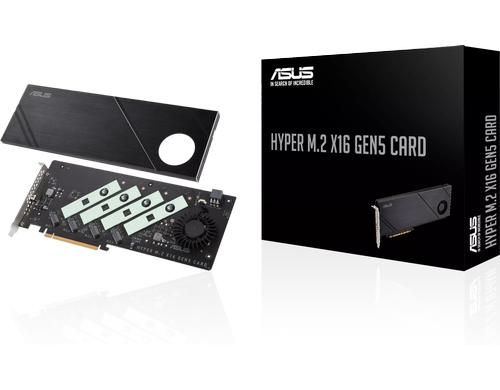 ASUS HYPER M.2 X16 GEN5 Card 4x M.2 Anschlüsse, 6-pin PCIe, 512 GBit/s
