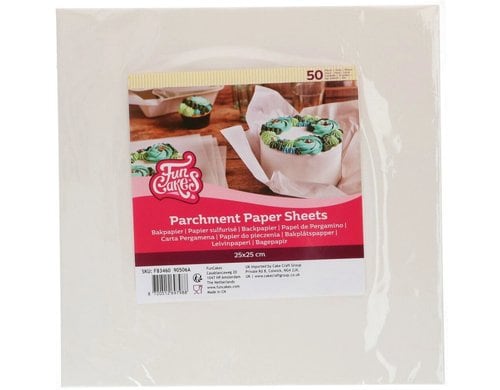 Funcakes Pergamentpapier Bento Cake 50 Stk. 25x25cm